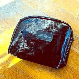 Black Faux Snake Skin Cosmetic Bag